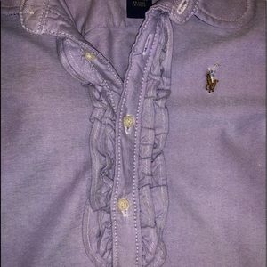Polo Ralph Lauren girl purple ruffle shirt 6X